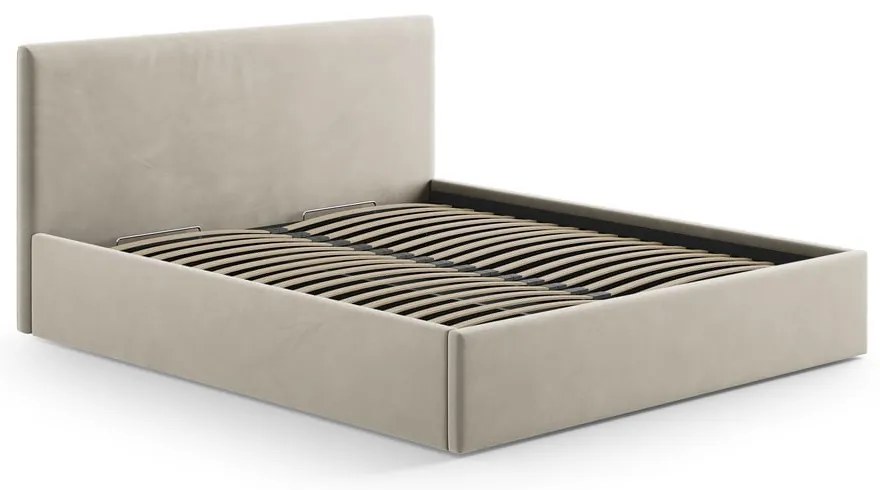 Бежова тапицирана табла за легло 170,5x100 cm Remo – Micadoni