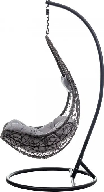 Черен висящ стол формата на сълза Madera