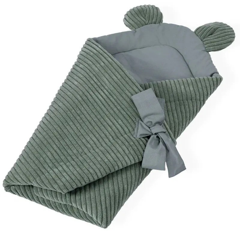 Зелено бебешко одеяло от рипсено кадифе 35x65 cm – Meowbaby