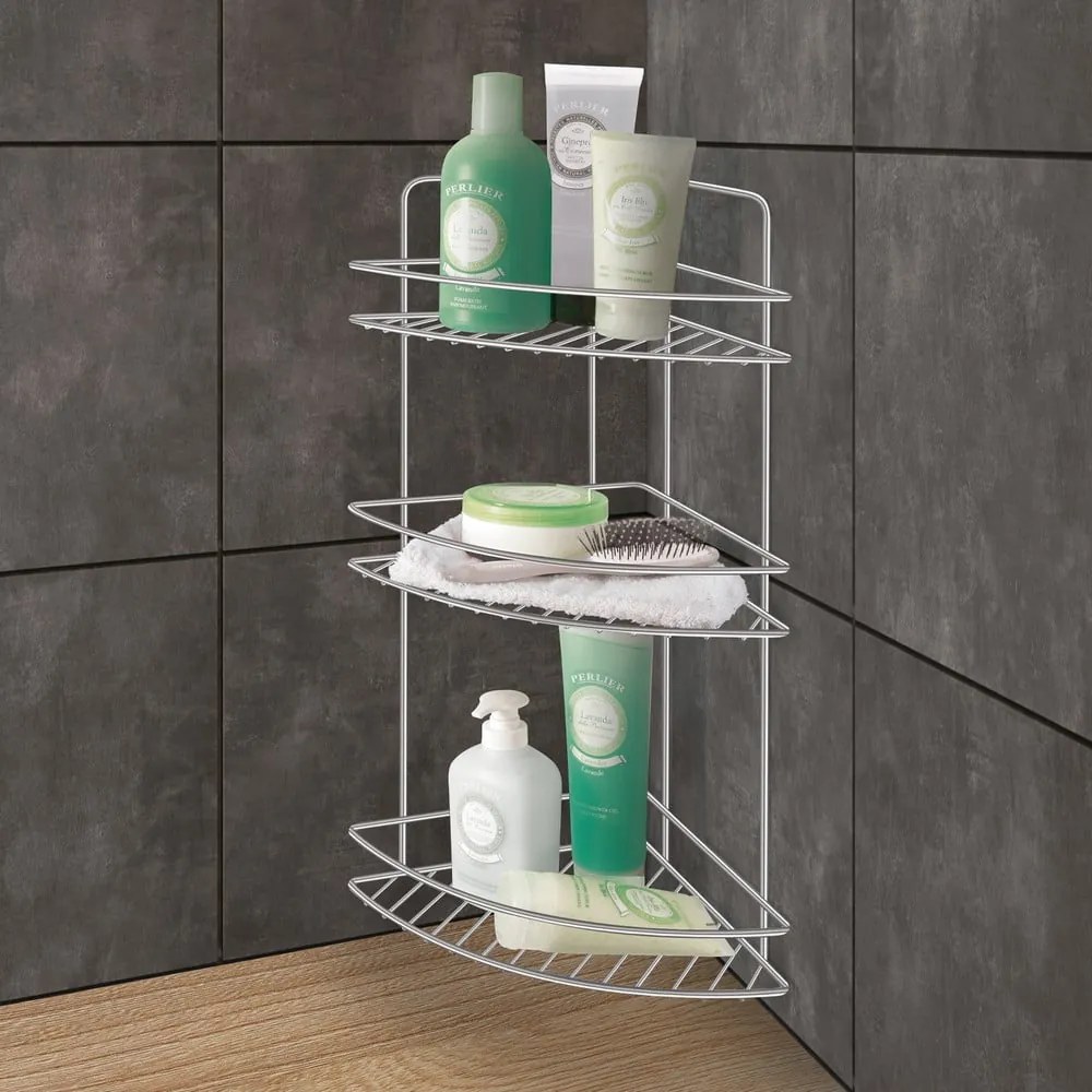 Стоманен рафт за баня в блестящо сребрист цвят Luxy – Metaltex