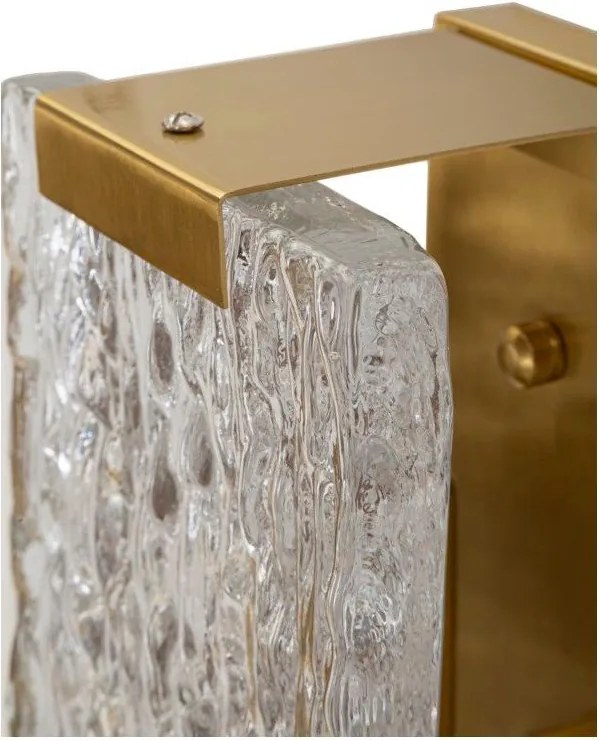 Стъклена стенна лампа в златист цвят Oblin – Mauro Ferretti