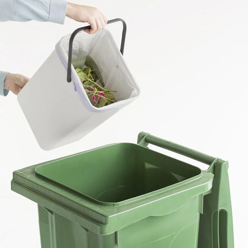 Кош за разделно събиране на боклук Brabantia Sort&Go 1005511, 12 л, Дръжка, Възможност за стенен монтаж, Светлосив