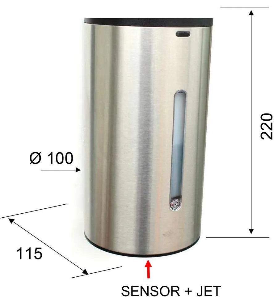 Матово сребрист автоматичен диспенсер за сапун от неръждаема стомана 650 ml – Sapho