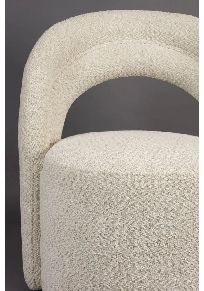 Кремаво въртящо се кресло от букле Seina – Dutchbone