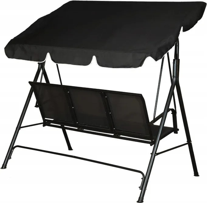 Голяма черна люлка с балдахин