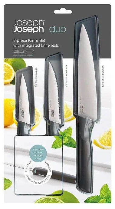 Комплект ножове с покритие 3 бр. от неръждаема стомана Elevate – Joseph Joseph