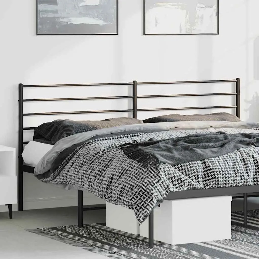 352355 vidaXL Метална табла за глава, черна, 180 см