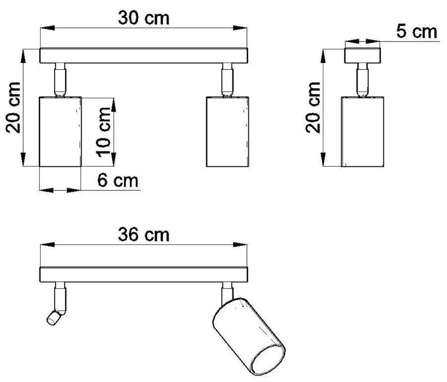 Дървена светлина за таван Ludwik - Sollux