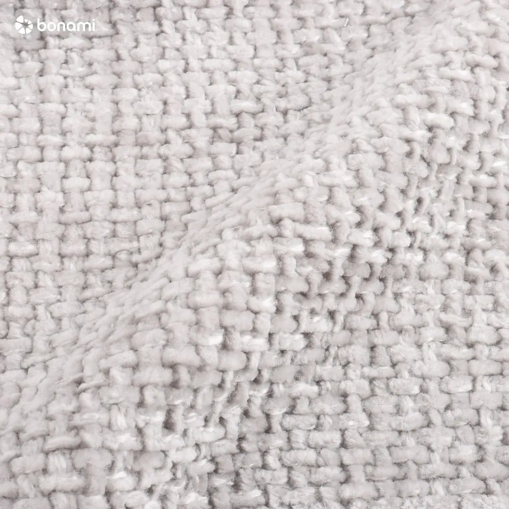 Светлосиво двойно тапицирано легло с място за съхранение с включена подматрачна рамка 200x200 cm Miley – Micadoni