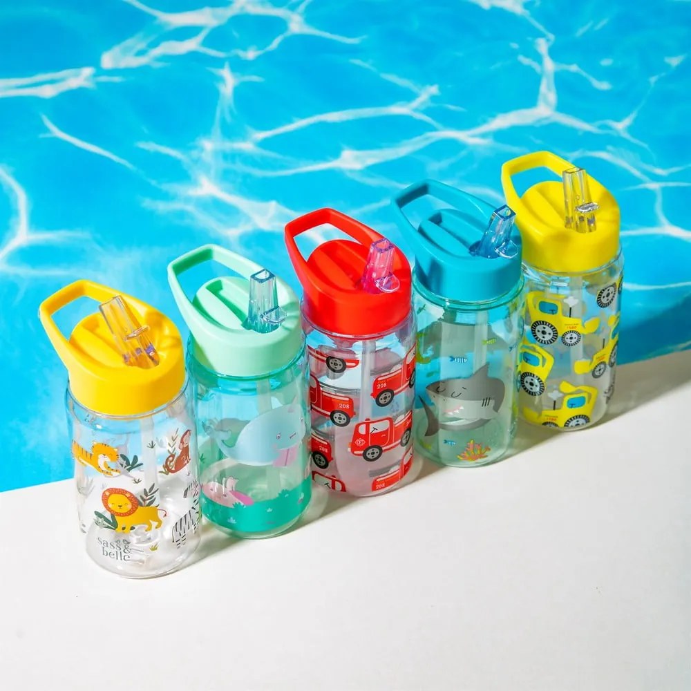 Бебешко шише за вода Drink Up Engine, 400 ml Fire Engine - Sass &amp; Belle