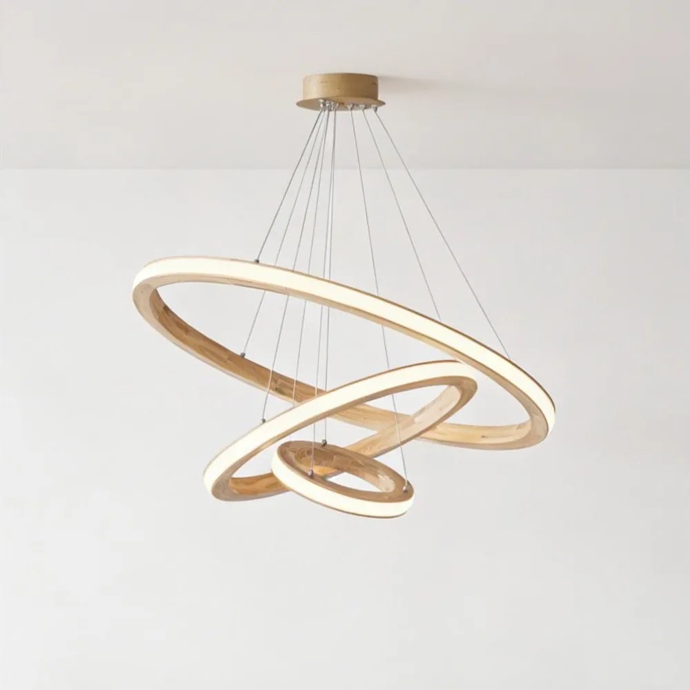 Brilagi - LED полилей на кабел UMEA WOOD LED/45W/230V, Ø 60 см, дърво