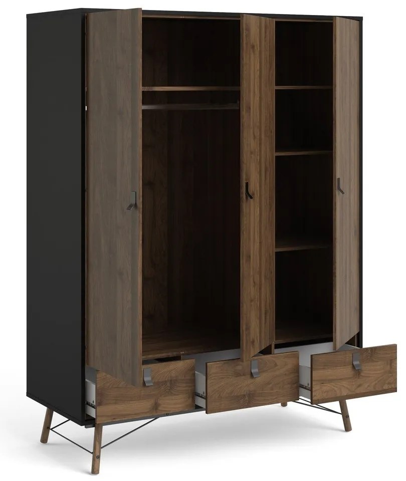 Черно-кафяв гардероб от орех 150x200 cm Ry - Tvilum