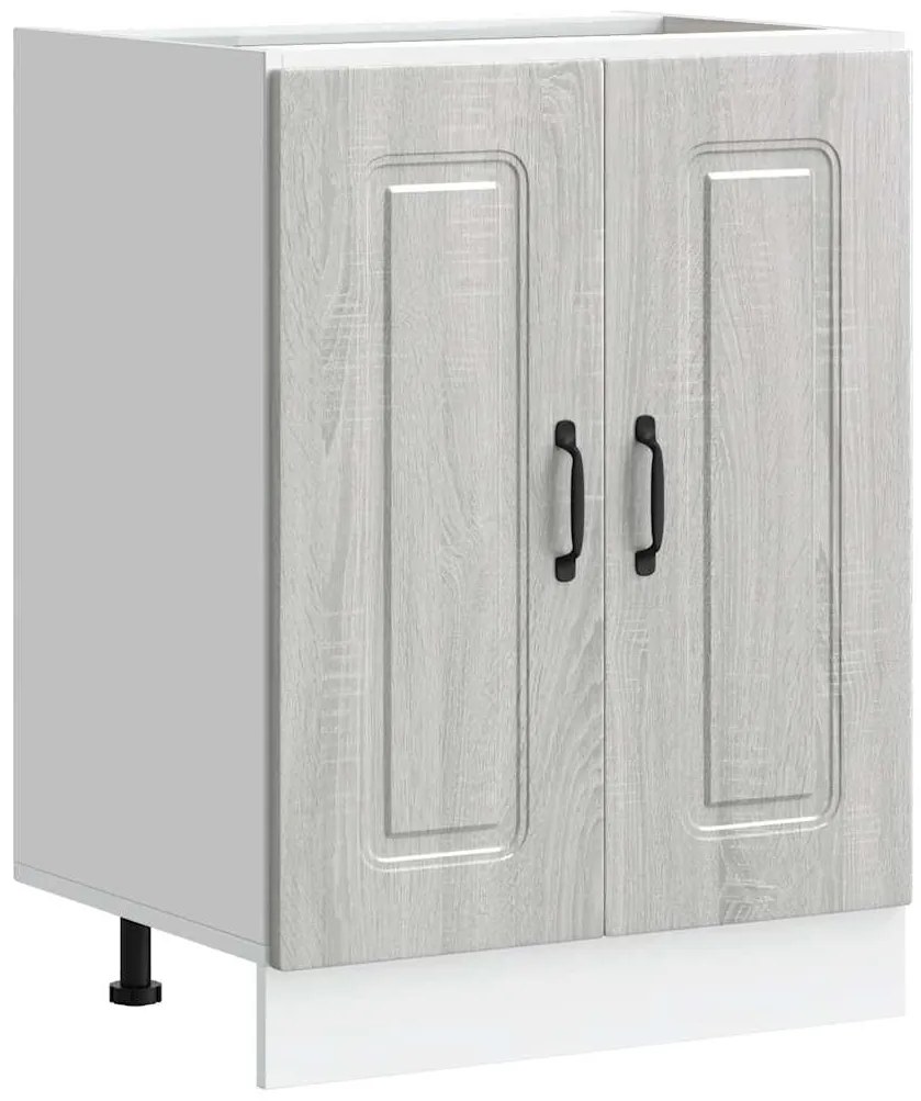 853443 vidaXL Шкаф за мивка, Kalmar, сив сонома, 60x46x81,5см инженерно дърво