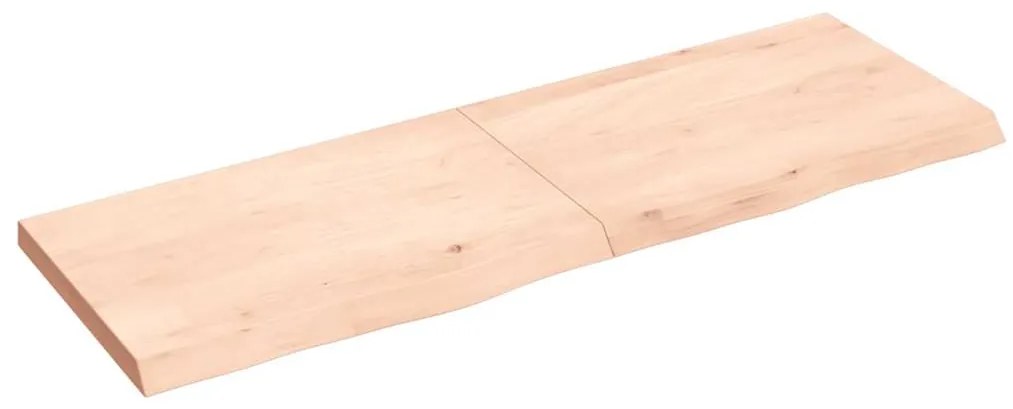 363574 vidaXL Стенен рафт, 120x40x(2-4) см, необработен масивен дъб