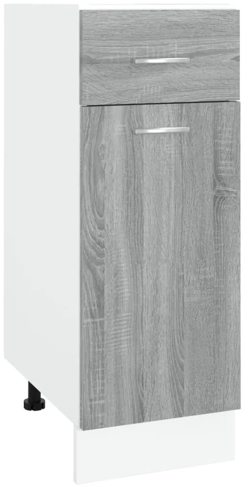 815568 vidaXL Шкаф с чекмеджета "Lyon", сив, цвят сонома, 30x46x81,5 см, инженерно дърво