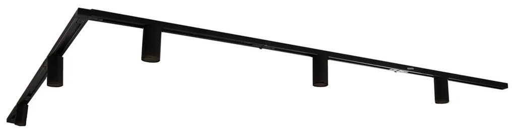 Модерна релсова система с 5 прожектора черна 1-фазна GU10 35mm - Iconic Ruby Honey