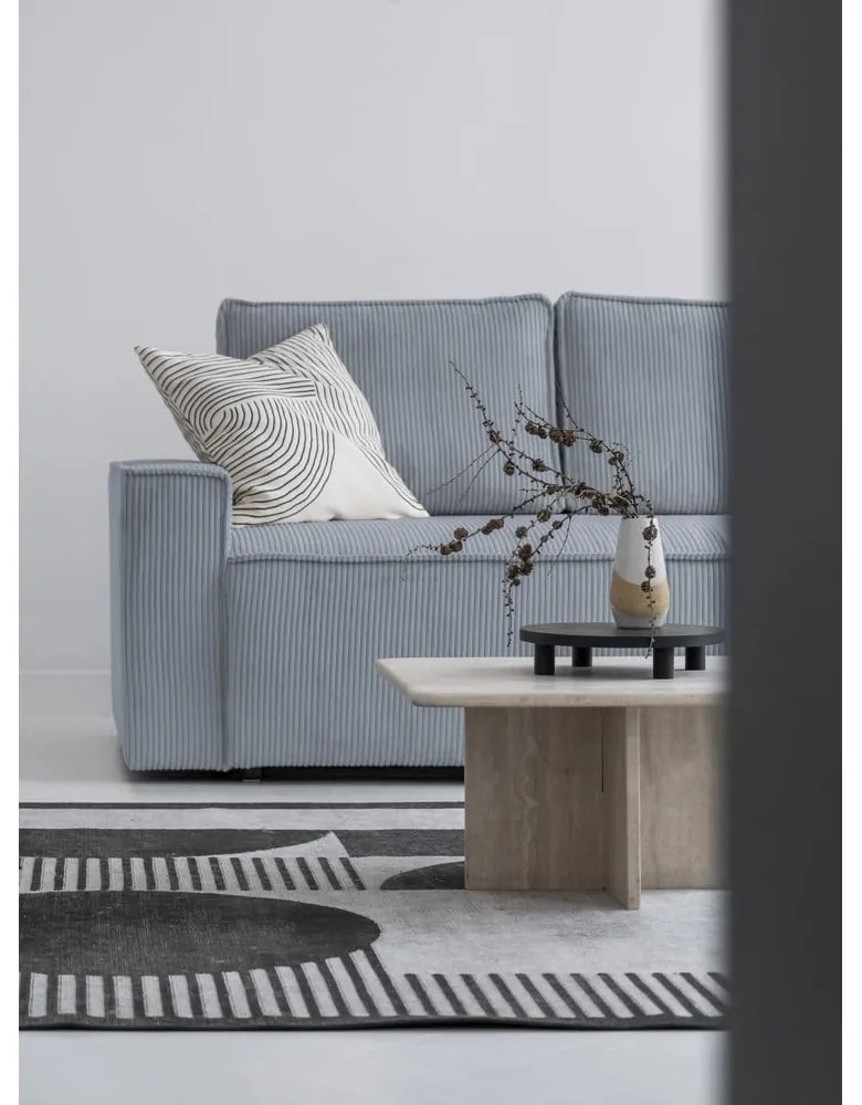 Светлосив разтегателен ъглов диван от рипсено кадифе (ляв ъгъл) Brave Dave – Miuform