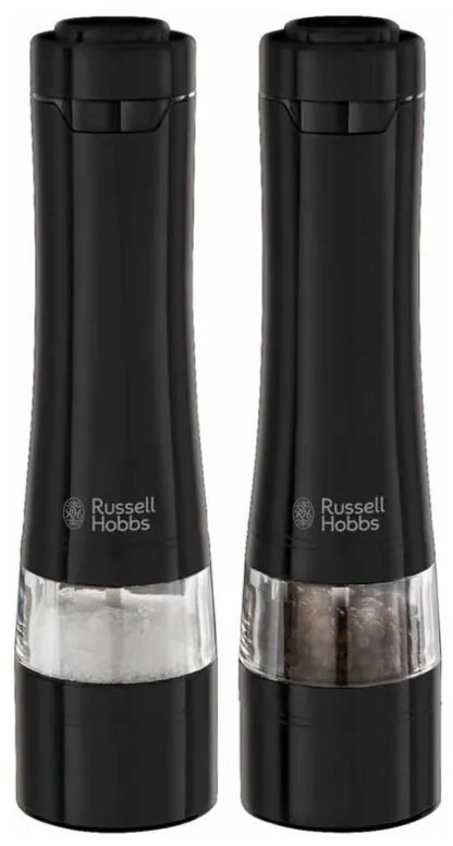 Електрически мелнички за сол и пипер Russell Hobbs Black 28010-56, Керамичен механизъм, LED, Черен