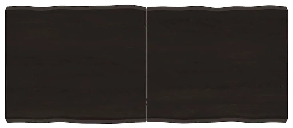 364033 vidaXL Плот за маса тъмнокафяв 140x60x(2-6) см обработен масивен дъб