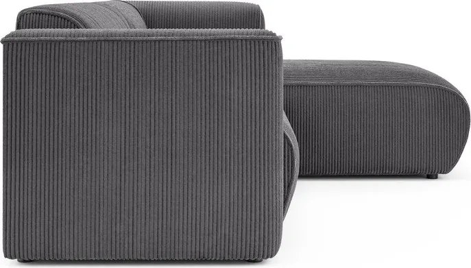 Тъмносив ъглов диван от рипсено кадифе (десен ъгъл) Merid – Ropez