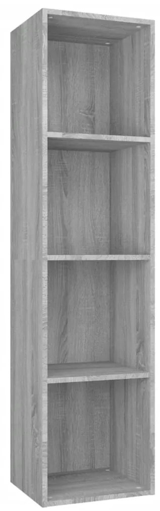 815247 vidaXL Шкаф за книги/ТВ шкаф сив сонома 36x30x143 см инженерно дърво