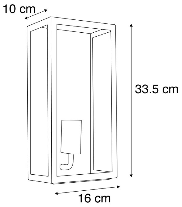 Интелигентна външна стенна лампа черна с WiFi ST64 IP44 - Rotterdam