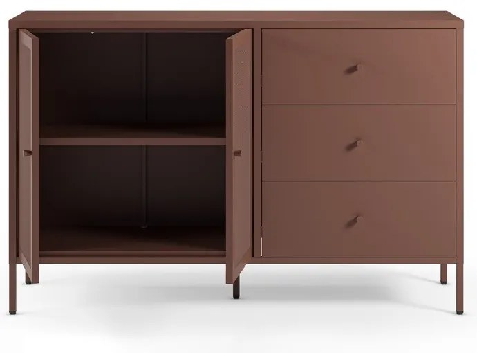 Бордо метален скрин 140x90x40 cm Fayna – Marckeric