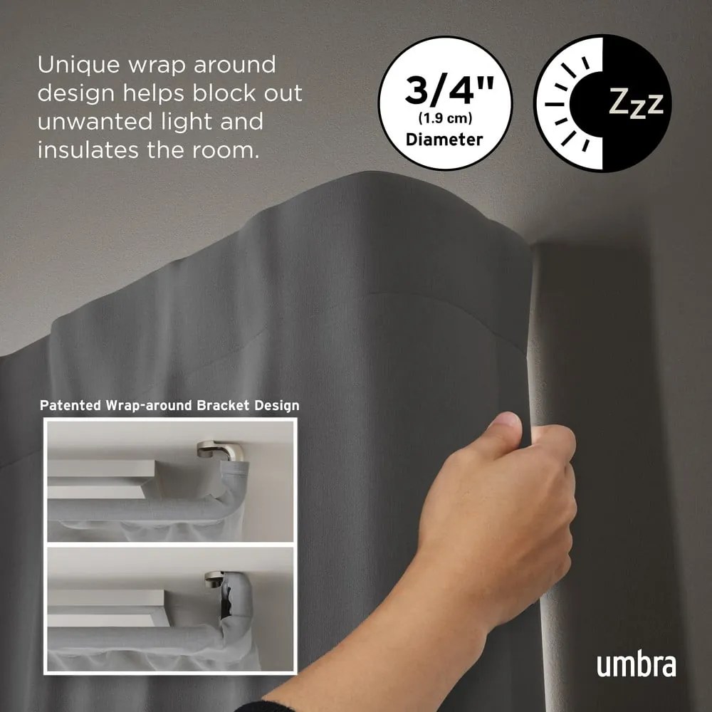 Стоманен разтегателен корниз 168 - 365 cm Twilight – Umbra