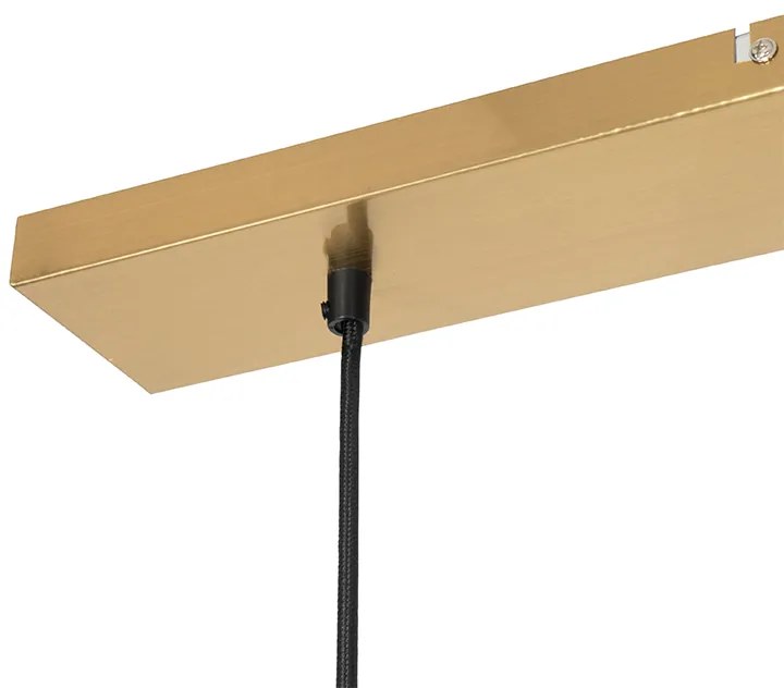 Висяща лампа в стил Арт Деко месинг с розово стъкло 3-светлина - Pallon