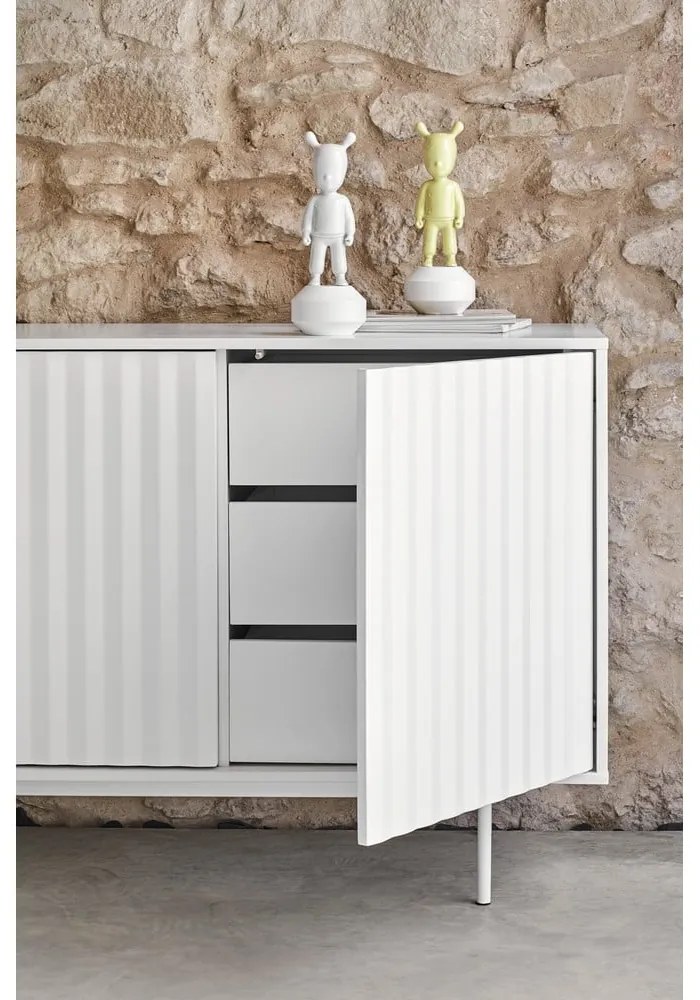 Бял нисък скрин 211x80 cm Sierra – Teulat