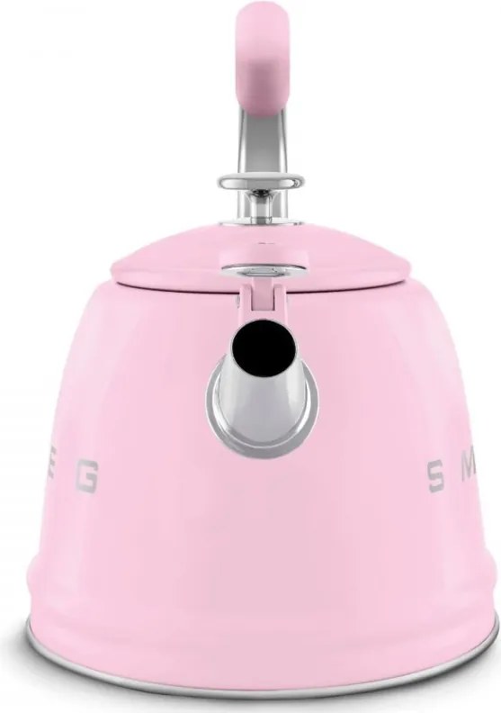 Свирещ чайник Smeg WKF01PK, 2.3 л, Индукция, Ненагряваща се дръжка, Стомана, Розов
