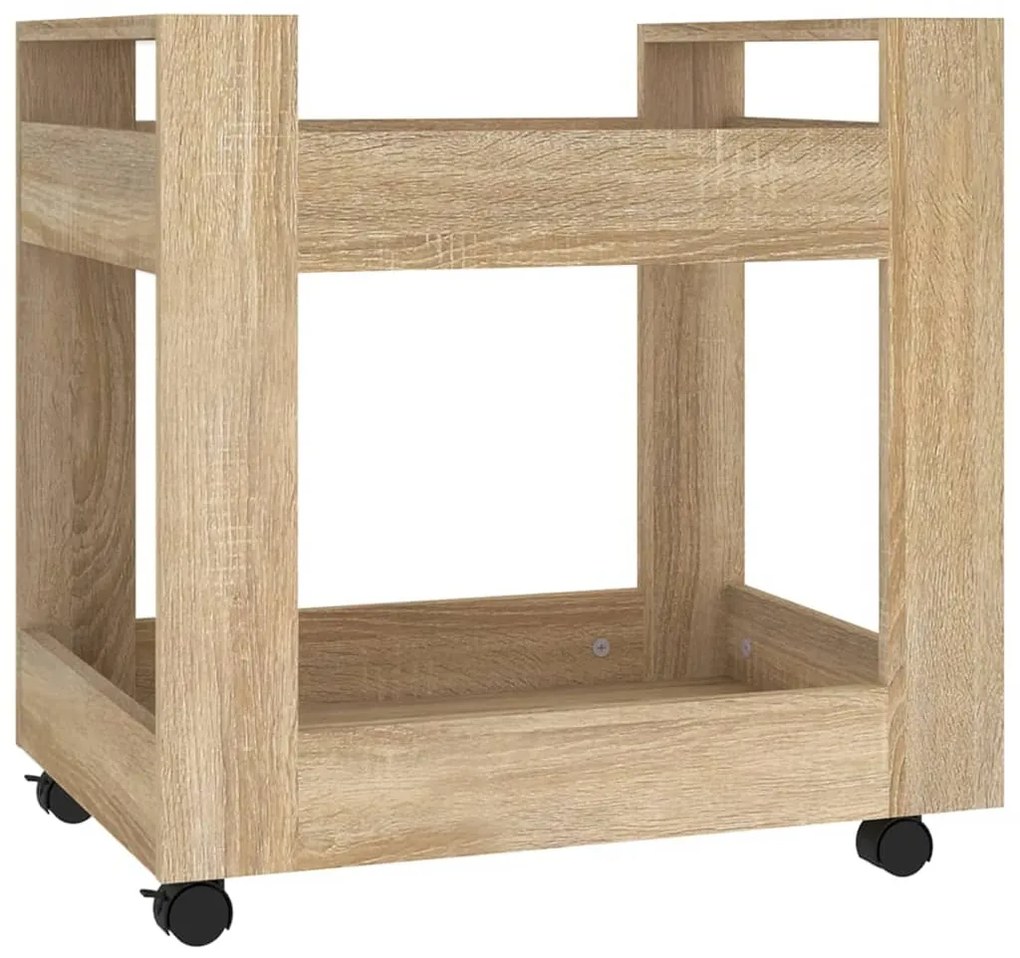 816603 vidaXL Бюро на колелца, дъб сонома, 60x45x60 см, инженерно дърво