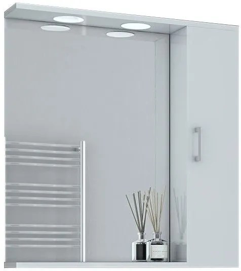 Огледало с десен шкаф Drop Ritmo 75-White