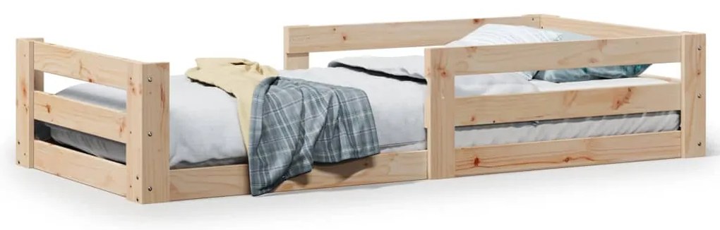 855687 vidaXL Рамка за легло без матрак, 70x140 см, масивна чамова дървесина