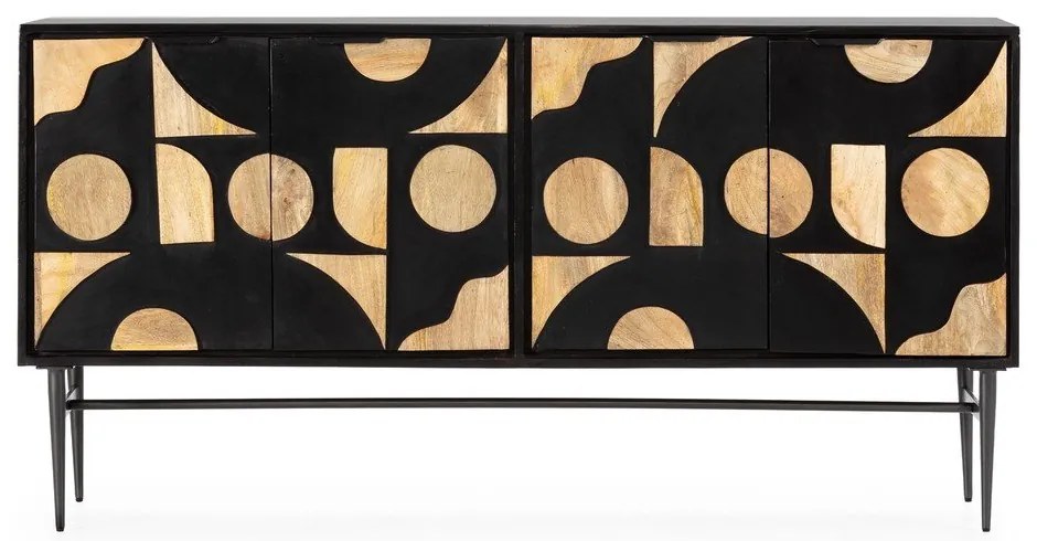 Черен скрин от масивно манго 175x90x40 cm Navya – MOME