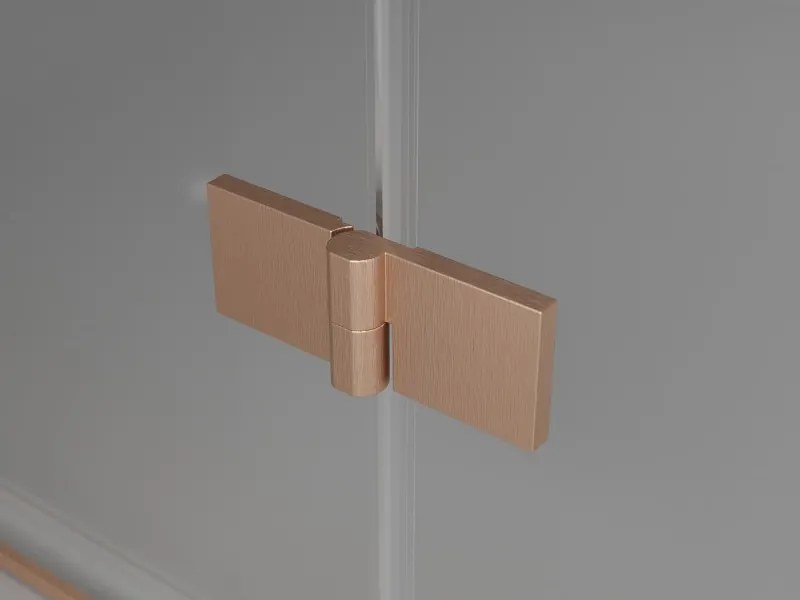 Mexen Mist-F Duo сгъваема душ кабина 80 x 80 см, прозрачна, четкана мед - 8A6-080L-080P-65-00