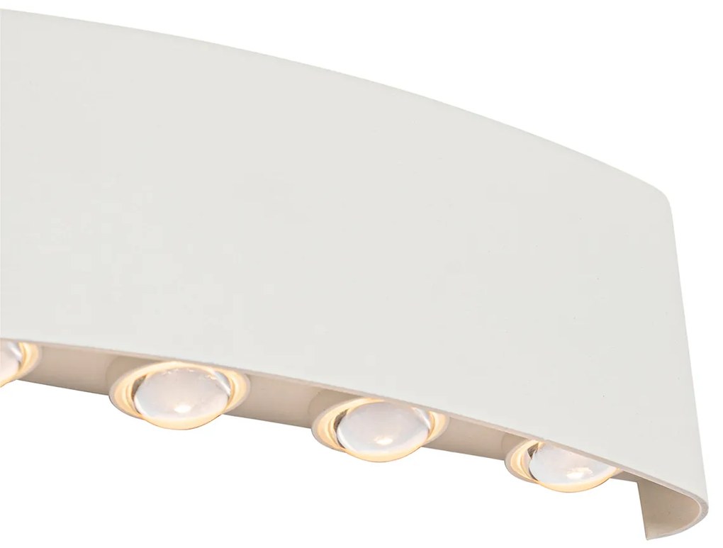 Външна стенна лампа бяла с LED 10-светлина IP54 - Silly