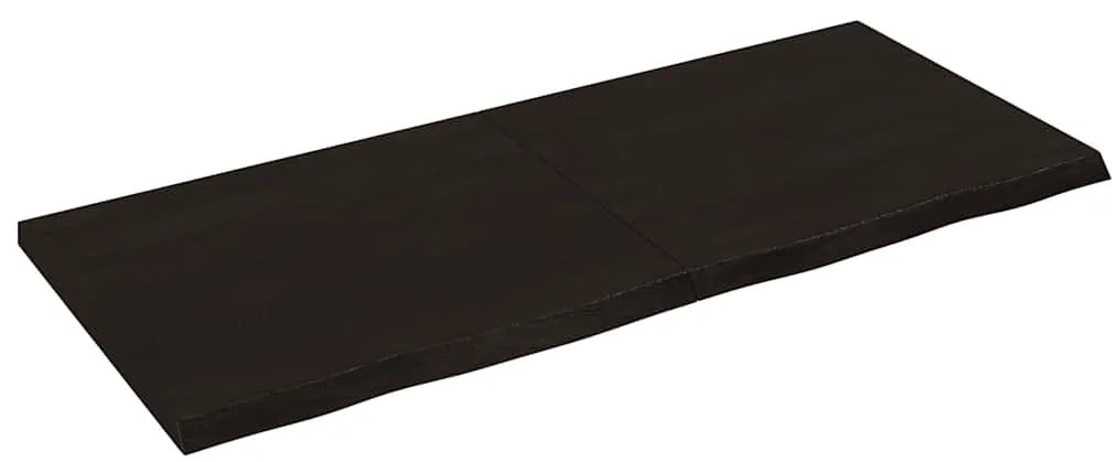 3156444 vidaXL Плот за маса тъмнокафяв 140x60x(2-4) см обработен масивен дъб