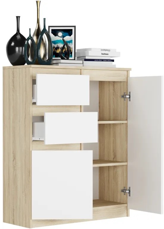 Модерен скрин без дръжки S-2 - различни цветови варианти сонома микс бяло