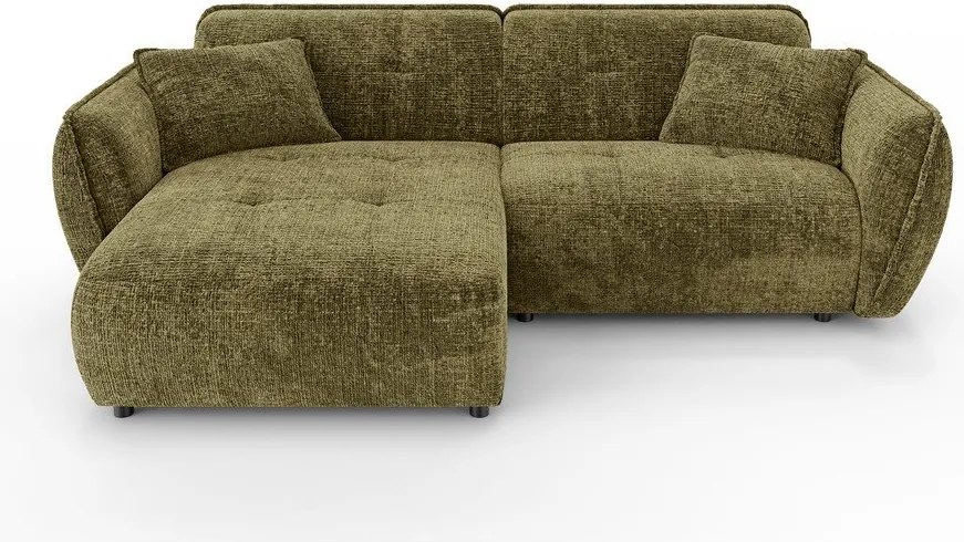 Зелен шенилов ъглов диван (ляв ъгъл) Nelia – Ropez