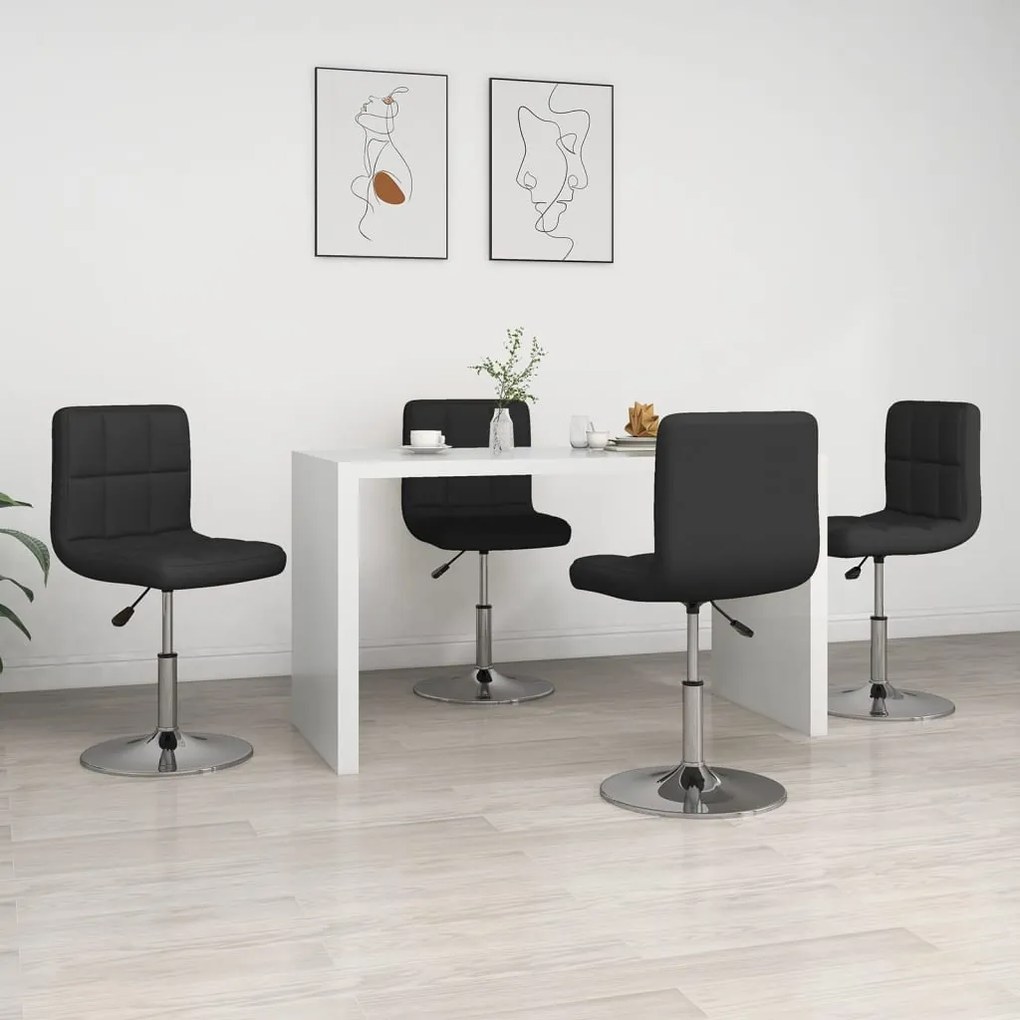 Sonata H Трапезни столове, 4 бр, черни, изкуствена кожа