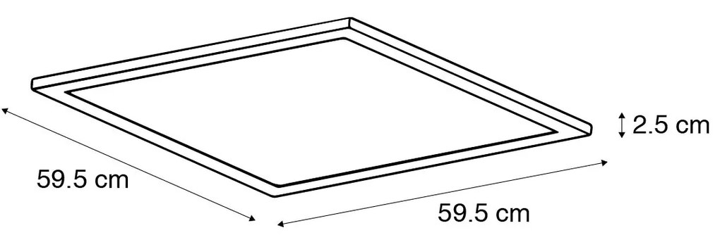 Modern LED paneel wit 59,5 cm incl. LED - Fons