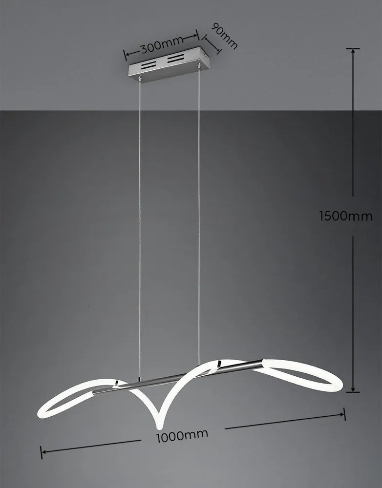 Метално LED затъмняващо се висящо осветително тяло в сребрист цвят Argos – Reality