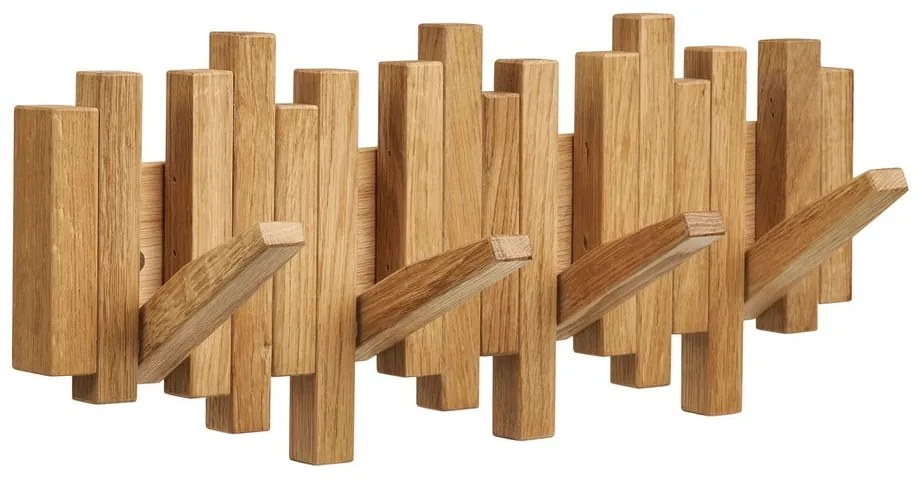 Стенна закачалка от масивен дъб в естествен цвят 3 cm Caltra – House Nordic