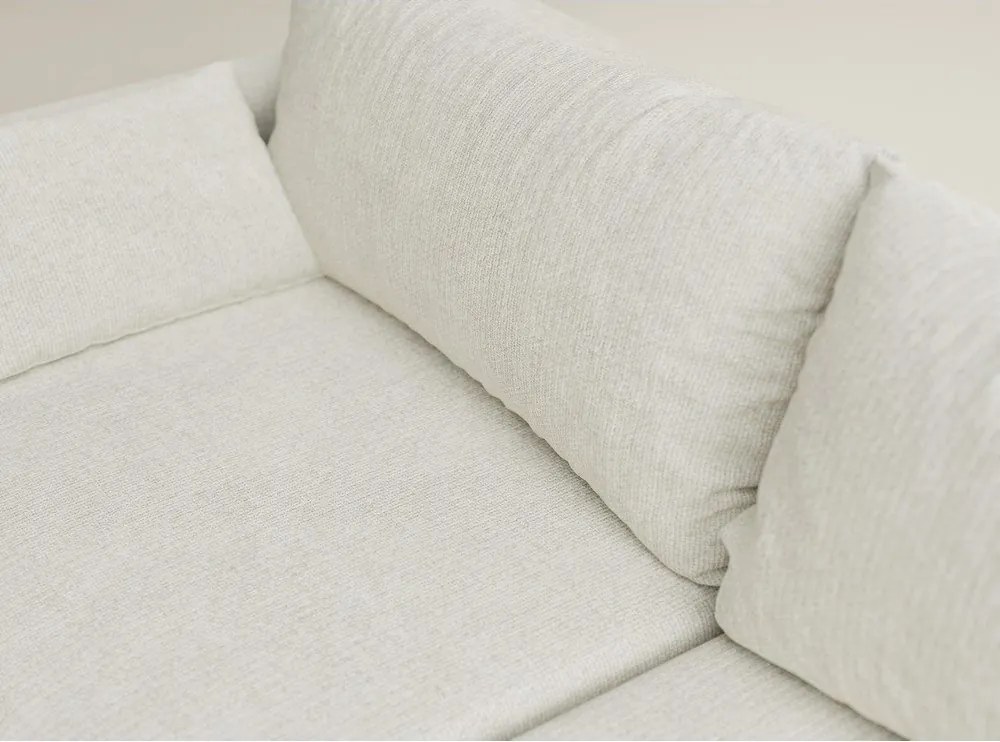 Кремав шенилов сгъваем/с място за съхранение ъглов диван (десен ъгъл) Leon – Maison de Rêve