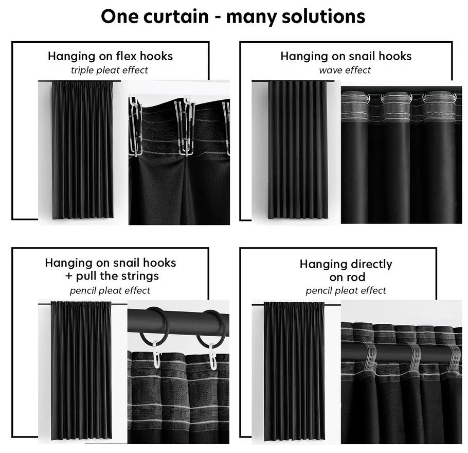 Черна затъмняваща завеса 530x250 cm Velto – Filumi