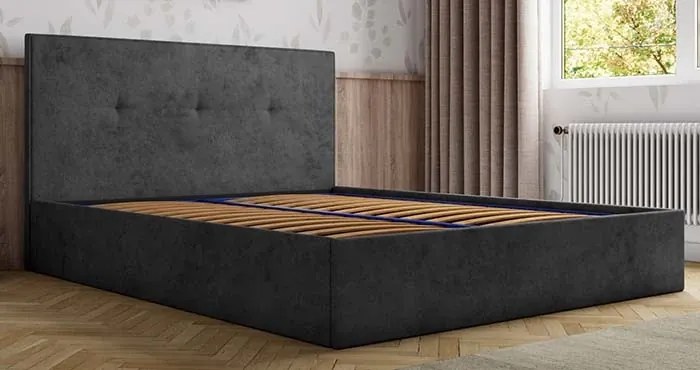 Спалня Alfa с подматрачна рамка-160x200-Тъмносив
