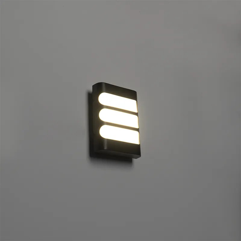 Модерен стенен аплик черен с LED IP44 - Gaev