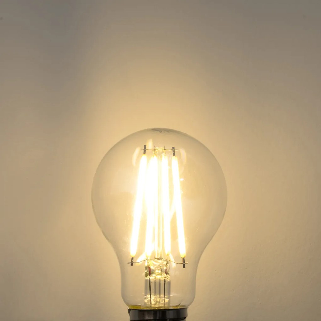 Комплект от 5 E27 димируеми LED крушки A60 Прозрачни 7.2W 1521lm 3000K