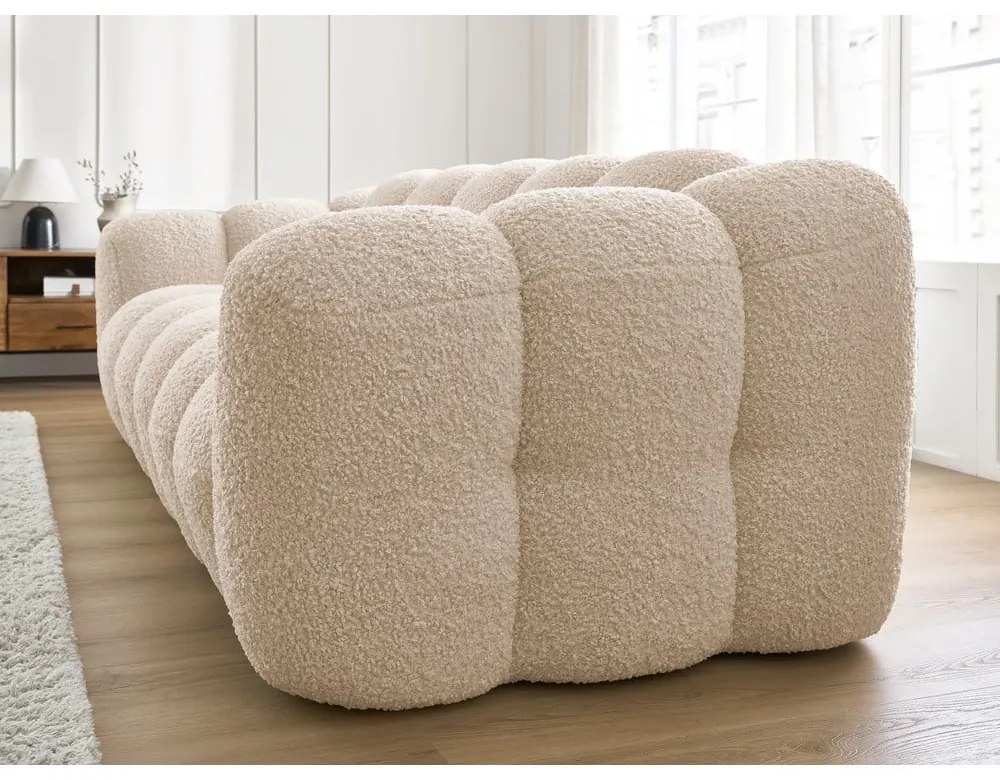 Светлокафяв диван от прежда с примки от букле 232 cm Hippolyte – Bobochic Paris